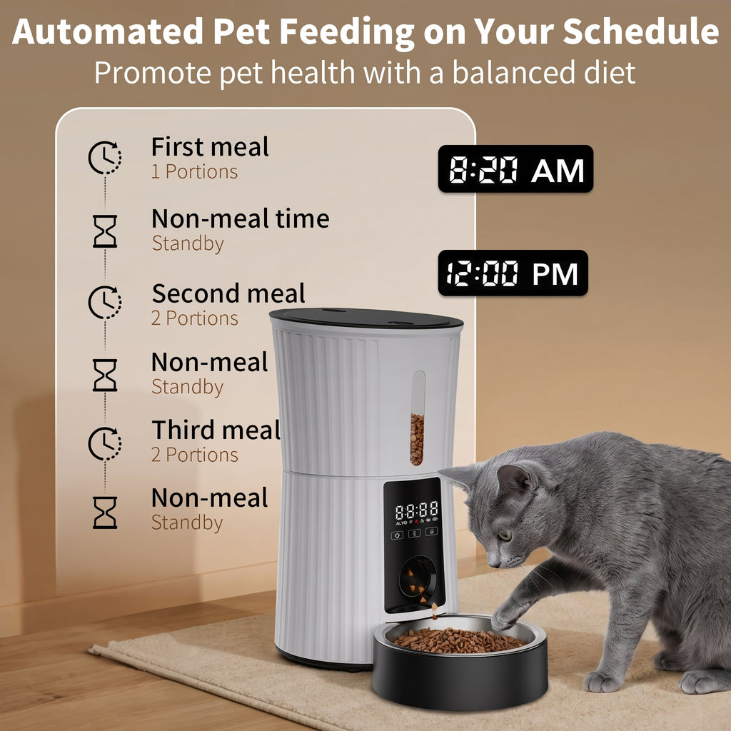 4L Smart Pet Feeder - Automatic Food Dispenser with LCD, APP, & Scheduled Feeding for Dogs and Cats