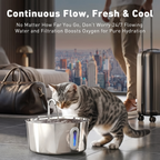 4.0L Stainless Steel Pet Water Fountain - Large Capacity Ultra-Quiet Cat & Dog Dispenser