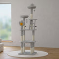 72.05" Multi-Level Cactus Cat Tree with Space Capsule Bubble Bed & Sisal Scratchers - Grey