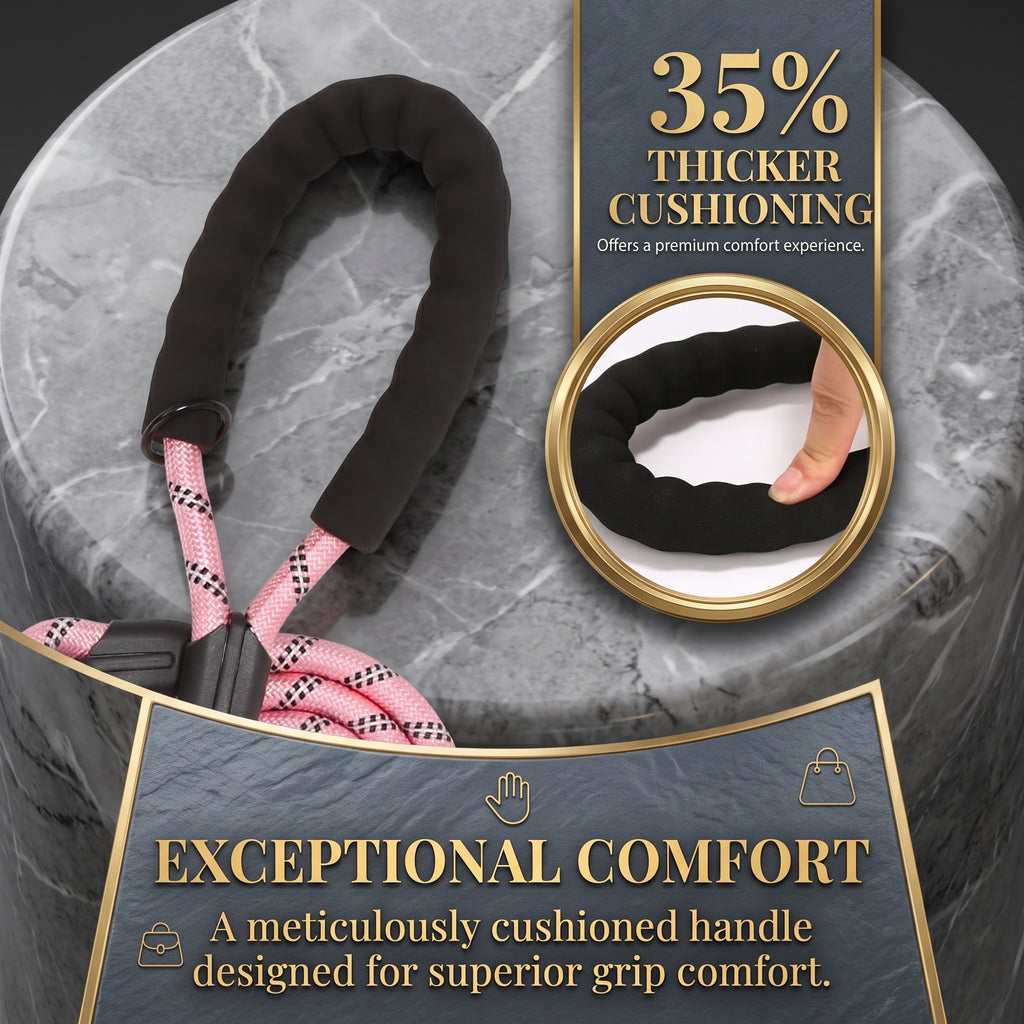 Heavy-Duty Reflective Dual Dog Leash Set – Tangle-Free Double Bungee Extension with Comfortable Padded Handle for 2 Dogs