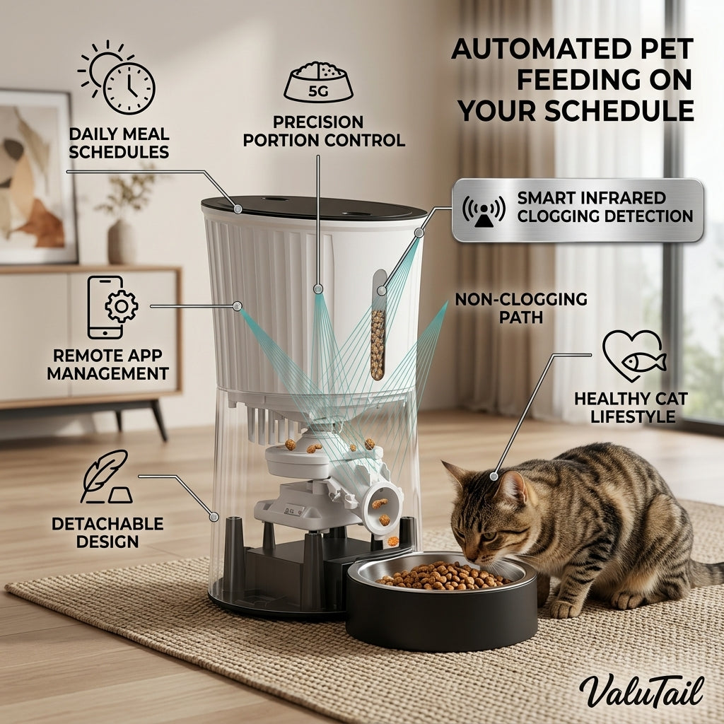 4L Smart Pet Feeder - Automatic Food Dispenser with LCD, APP, & Scheduled Feeding for Dogs and Cats