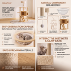 ValuTail™ Modern Wooden Cat Tree Tower with Acrylic Space Capsule
