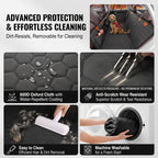 Heavy-Duty Waterproof 7-Layer Backseat Dog Cover with Honeycomb Support Board