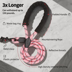 Heavy-Duty Reflective Dual Dog Leash Set – Tangle-Free Double Bungee Extension with Comfortable Padded Handle for 2 Dogs