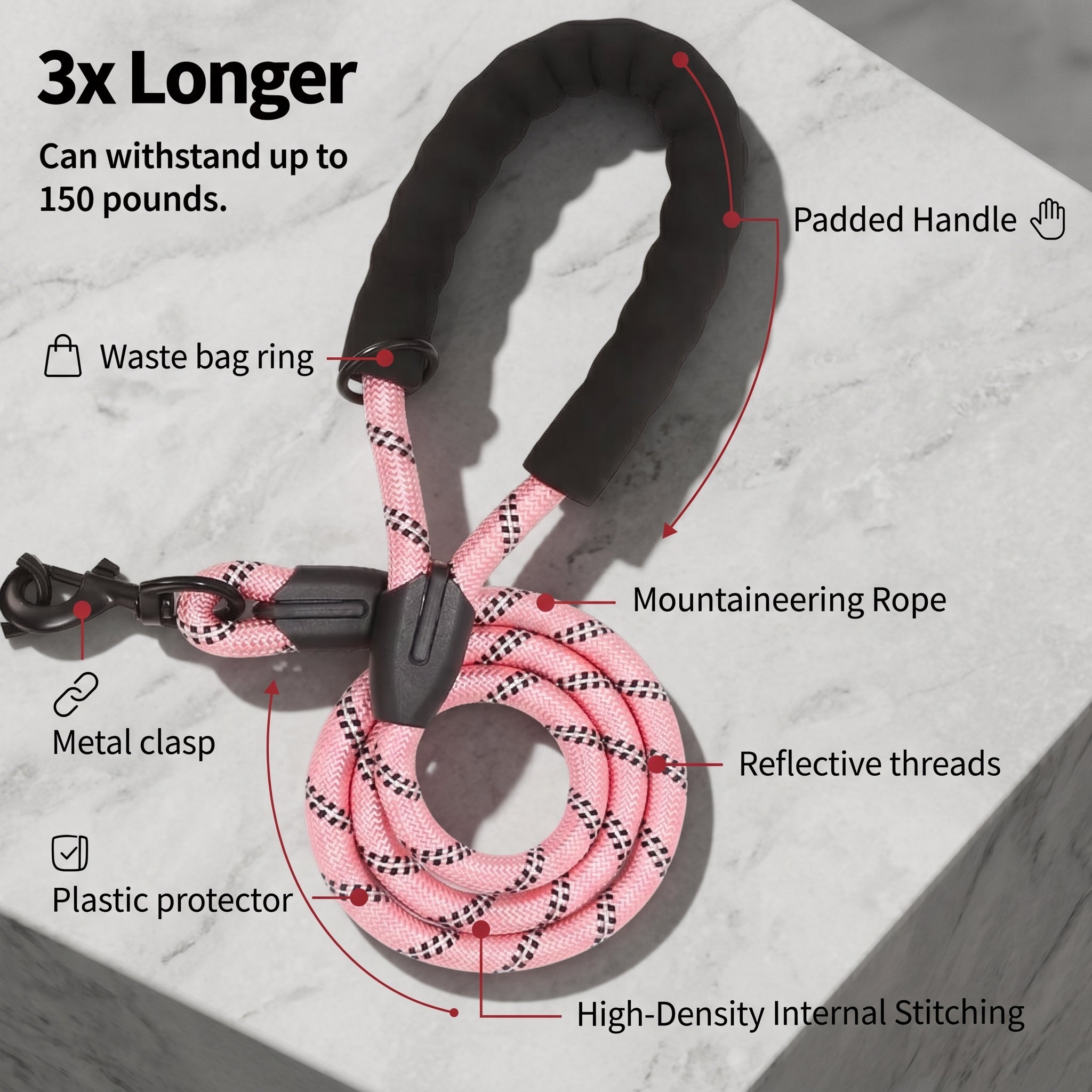 Heavy-Duty Reflective Dual Dog Leash Set – Tangle-Free Double Bungee Extension with Comfortable Padded Handle for 2 Dogs