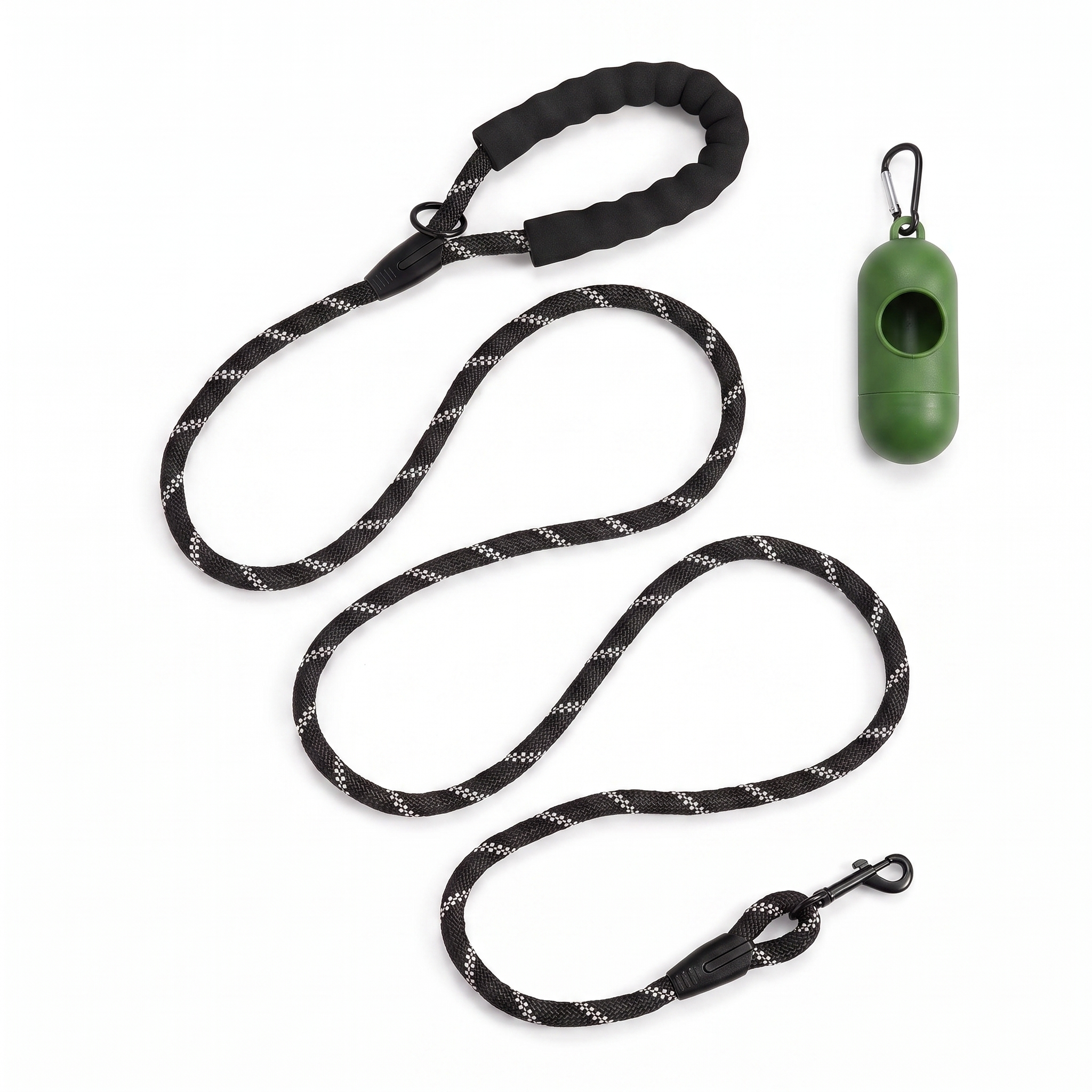 ValuTail™ 6 FT Heavy Duty Reflective Dog Leash with Padded Handle & Poop Bag Dispenser