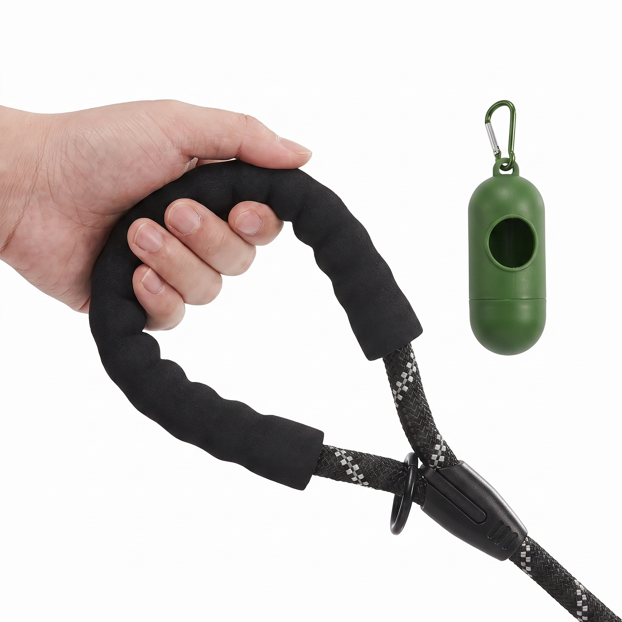 ValuTail™ 6 FT Heavy Duty Reflective Dog Leash with Padded Handle & Poop Bag Dispenser