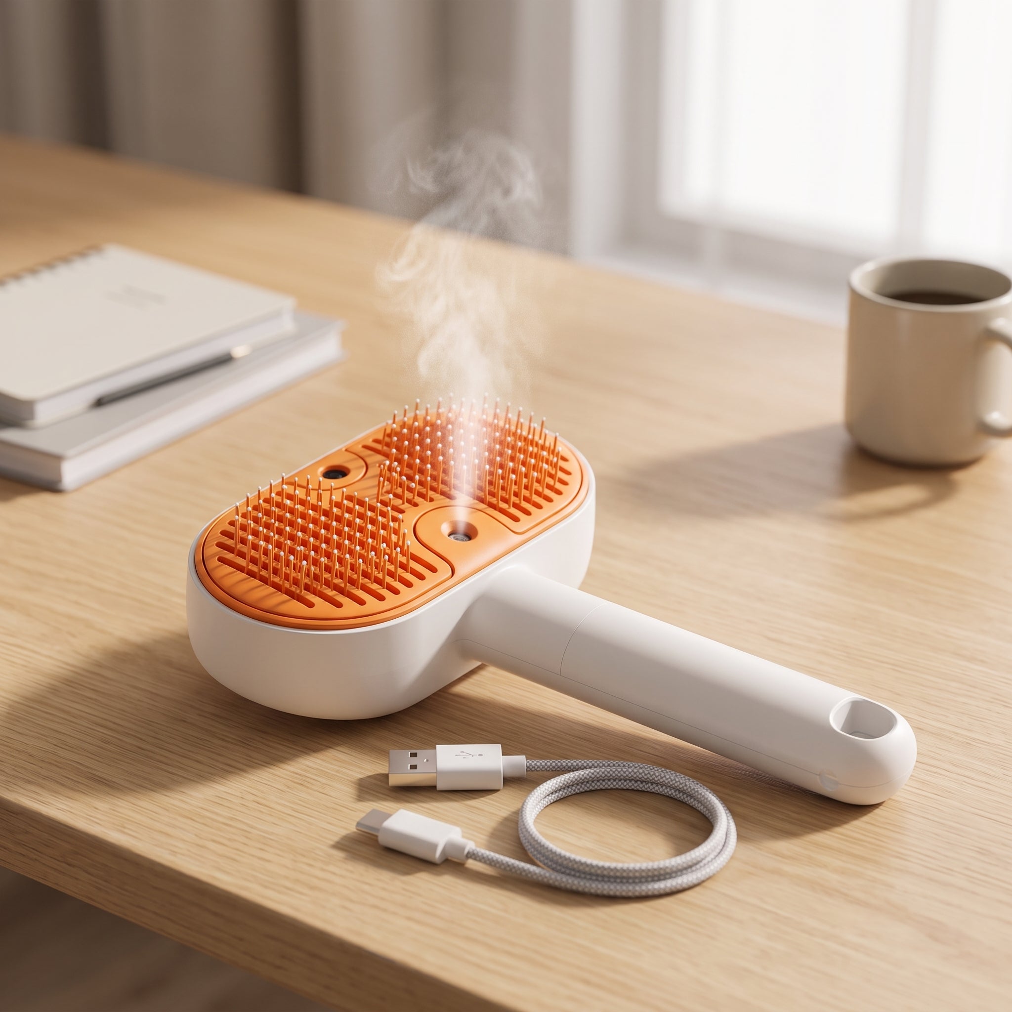 3-in-1 Electric Pet Steam Brush with UV Light - Rechargeable Spray Deshedding Grooming Comb for Dogs & Cats