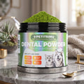 Natural Pet Dental Powder for Dogs & Cats – Freshens Breath, Removes Plaque & Tartar, Advanced Formula (150g / 5.29 oz)