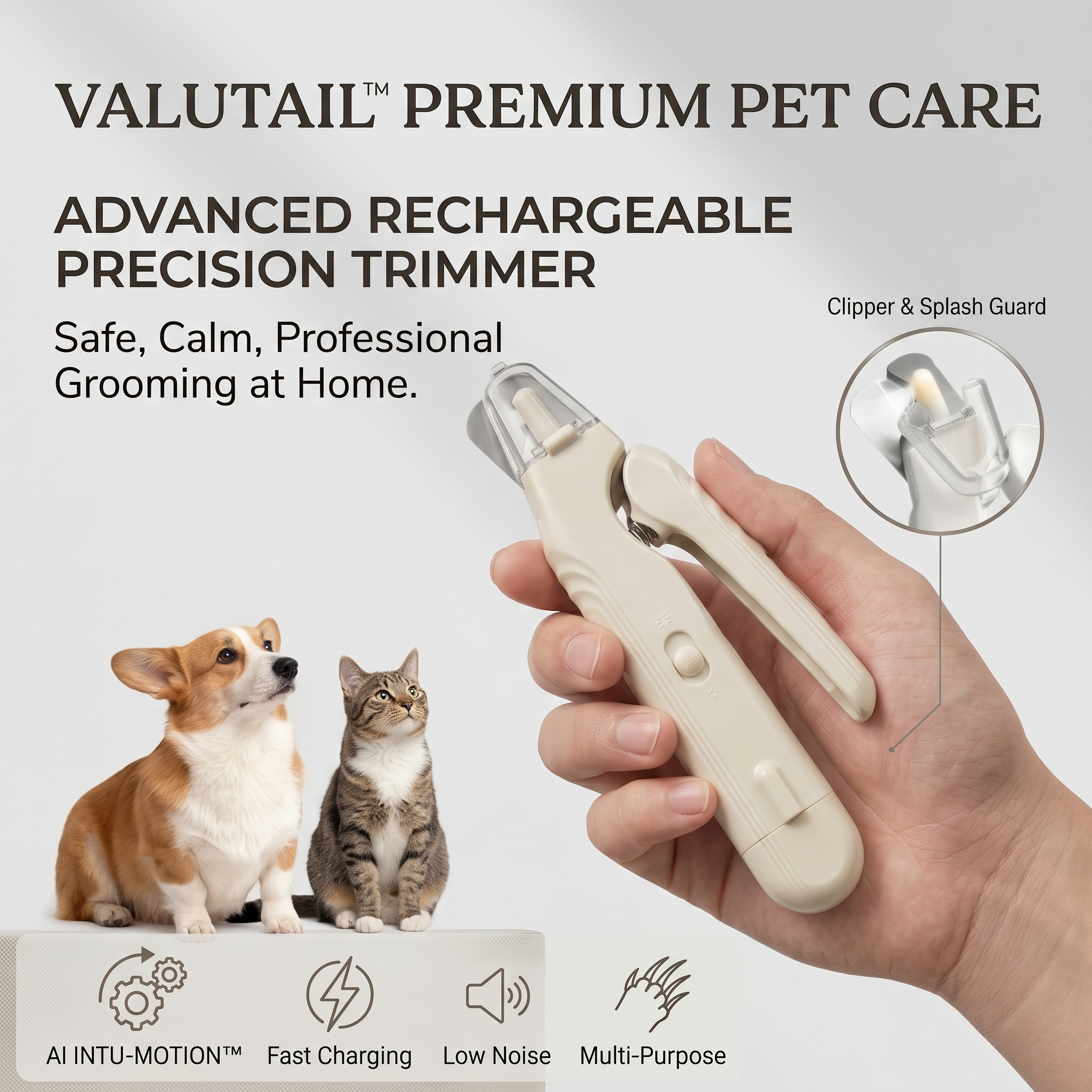 ValuTail™ 2-in-1 Pet Nail Trimmer & LED Grinder