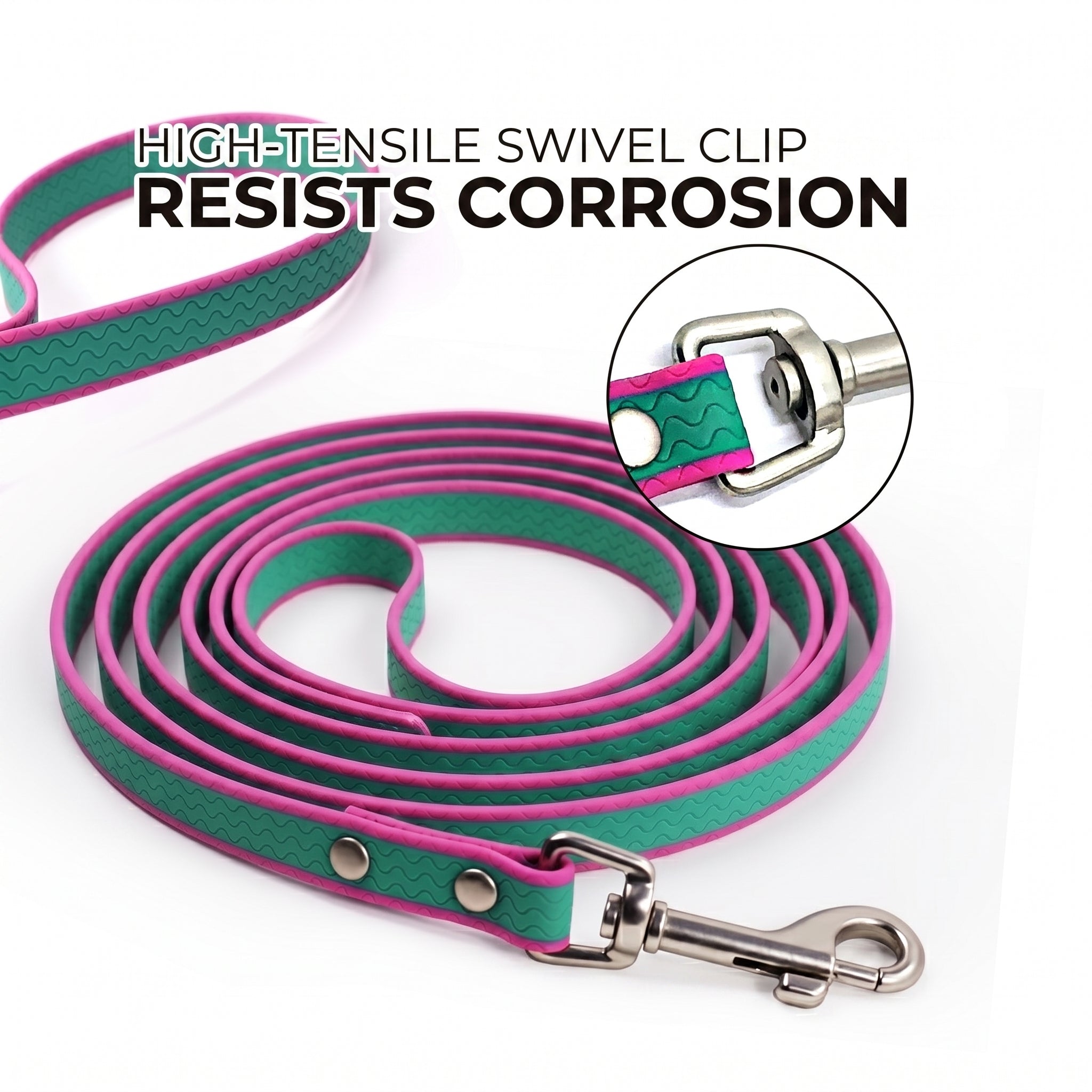 10 Feet Waterproof Long Dog Training Leash - PVC Coated, Odorproof & Tangle-Free Lead for All Dog Breeds