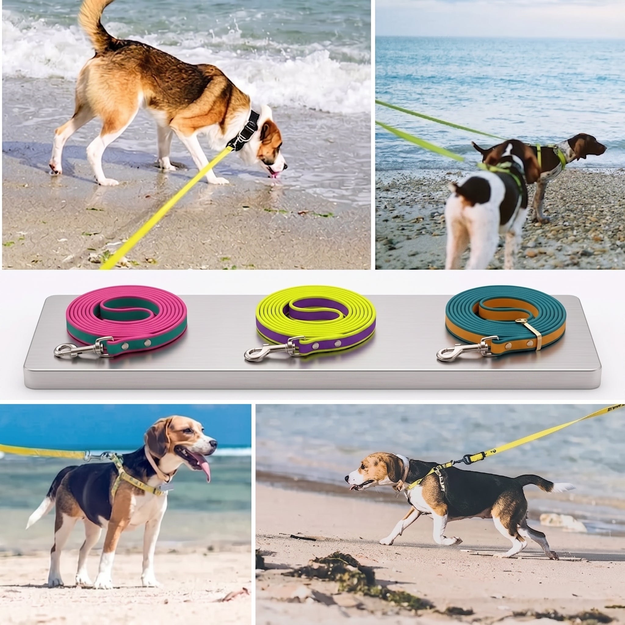 10 Feet Waterproof Long Dog Training Leash - PVC Coated, Odorproof & Tangle-Free Lead for All Dog Breeds