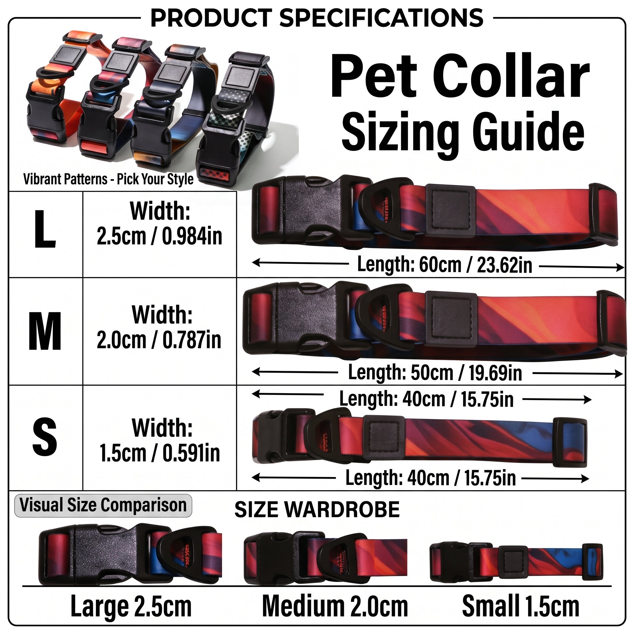 Fashionable Printed Dog Collar and Leash Set - Waterproof PVC Material, Adjustable & Durable - Suitable for Small, Medium, and Large Dogs