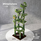 72.05" Multi-Level Cactus Cat Tree with Space Capsule Bubble Bed & Sisal Scratchers - Grey