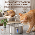 4.0L Stainless Steel Pet Water Fountain - Large Capacity Ultra-Quiet Cat & Dog Dispenser