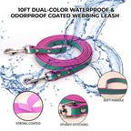 10 Feet Waterproof Long Dog Training Leash - PVC Coated, Odorproof & Tangle-Free Lead for All Dog Breeds