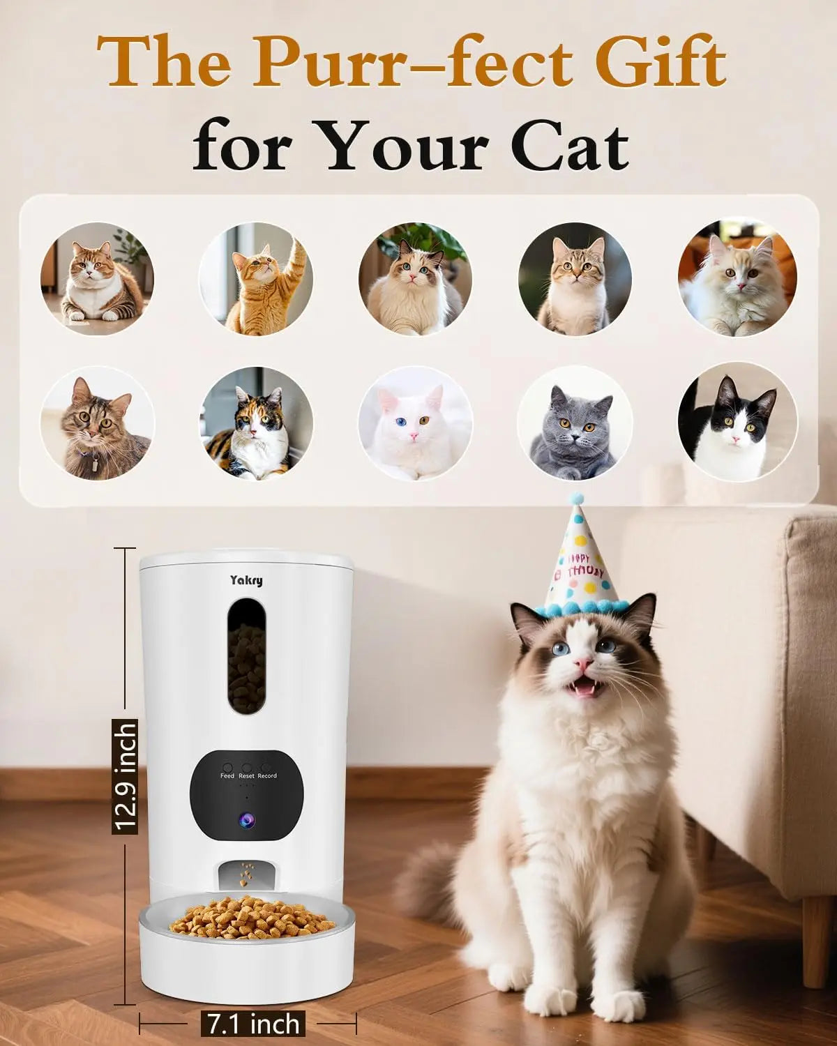 ValuTail™ 5G WiFi Smart Pet Feeder with 1080P HD Camera & Night Vision