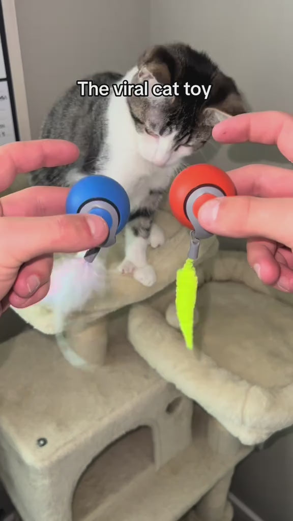 Interactive Smart Motion Pet Toy Ball – Automatic Rolling Moving Toy with Plush Tail & 2-Speed Modes for Cats & Dogs